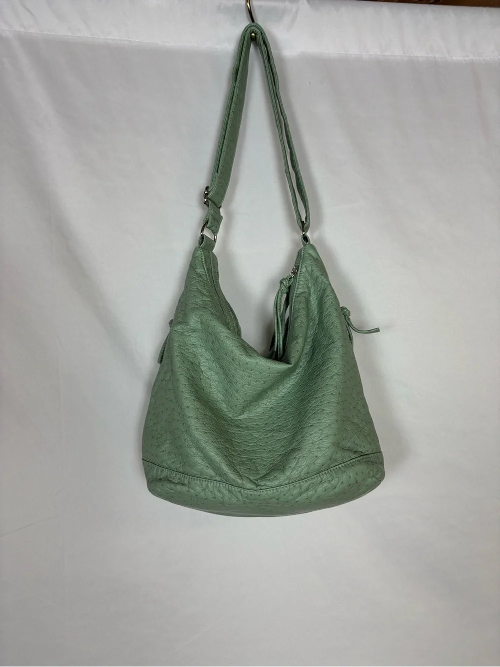Bueno Mint Green Leather Hobo Shoulder Bag